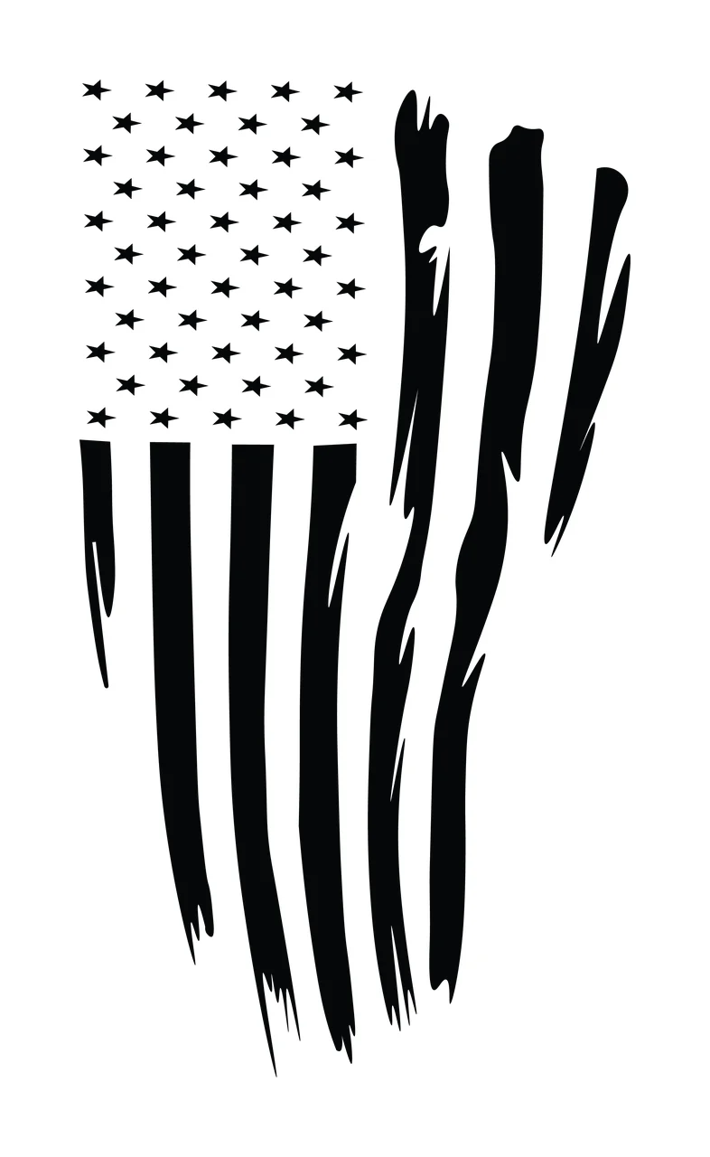 Flag Stars Vertical With Distressed Brush Strokes hanging stripes