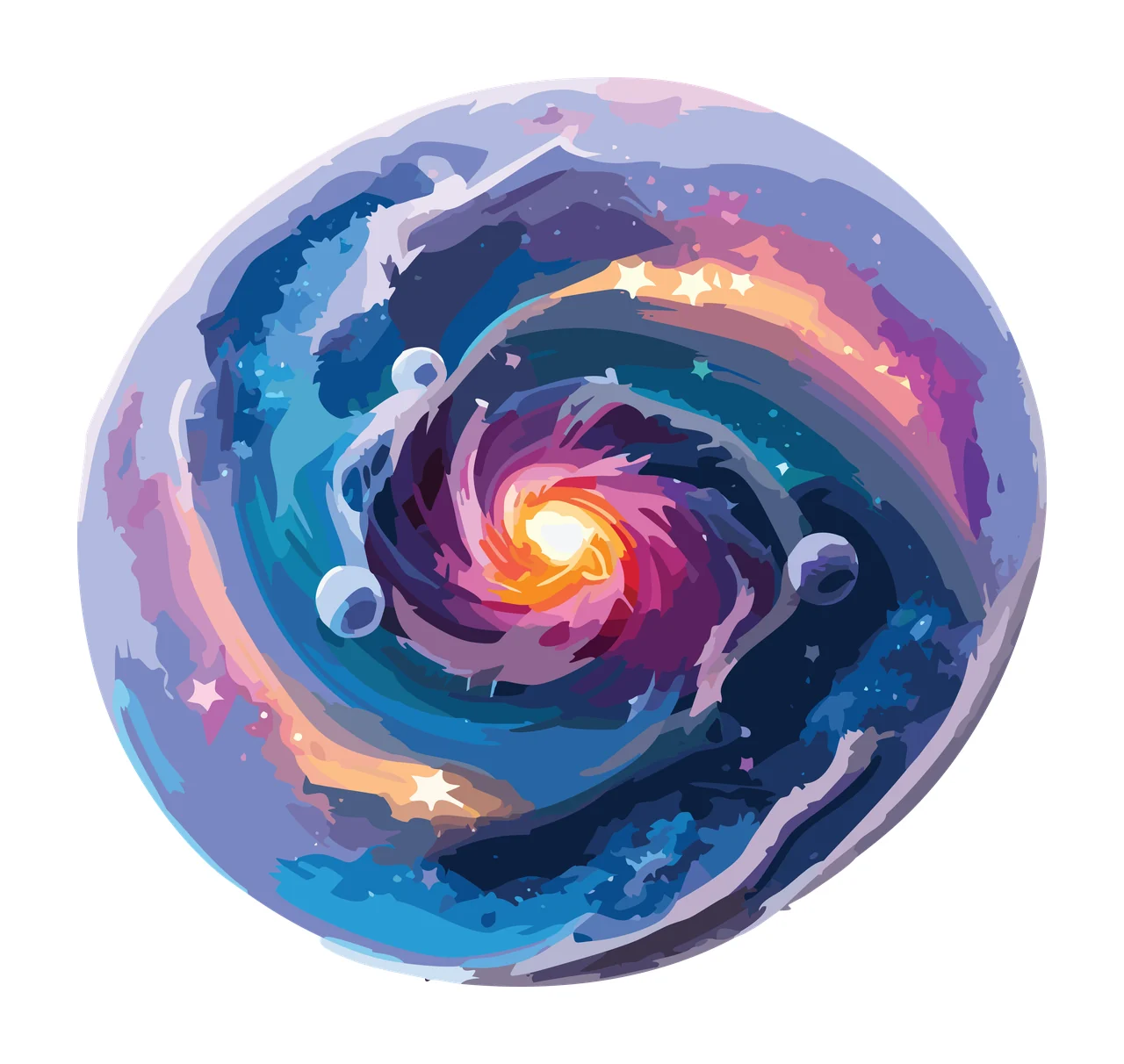 Space Swirling Galaxy Silhouette Graphic Swirl Circle Black