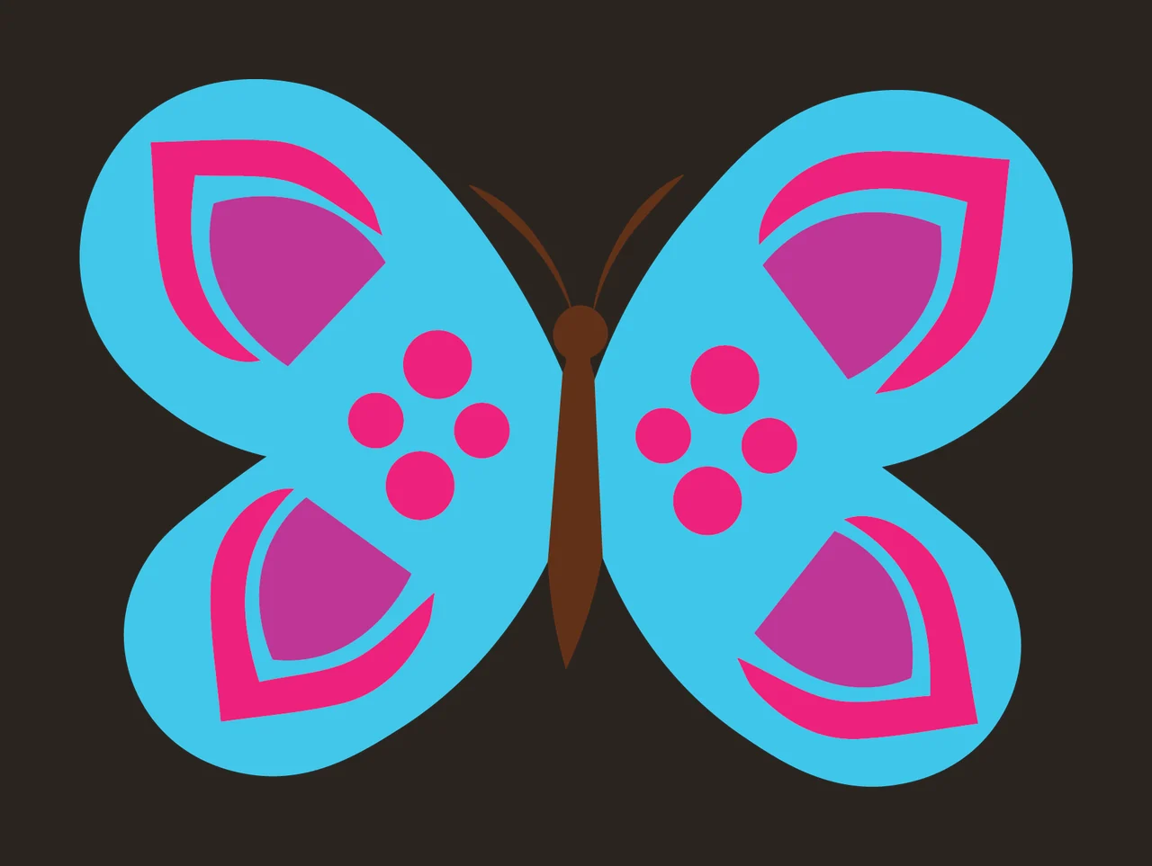 Animal Butterfly Silhouette With Symmetrical Rounded Wings flying contrast preview thumbnail