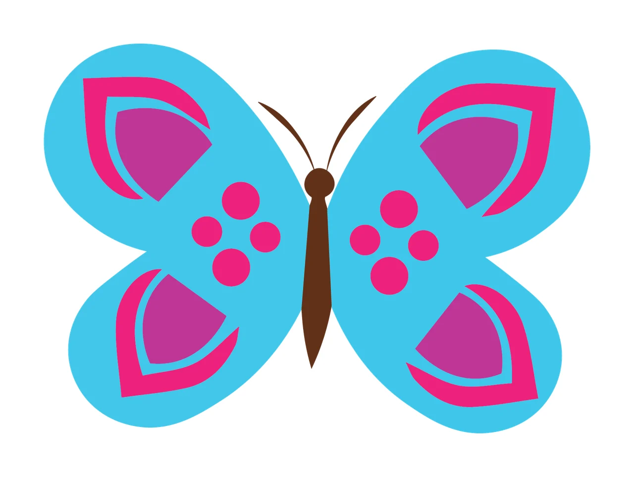 Animal Butterfly Silhouette With Symmetrical Rounded Wings flying