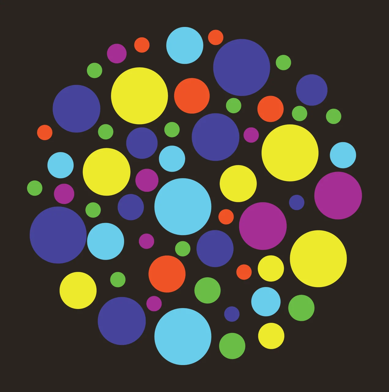 Circular Composition Of Many Small Black Solid Polka dots arranged contrast preview thumbnail