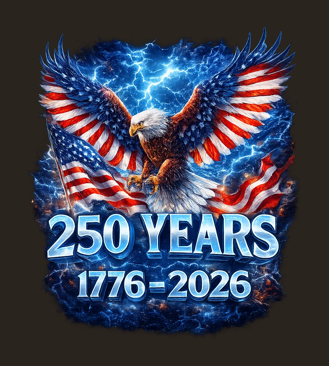 American Eagle Flag 250th Anniversary USA Independence Day contrast preview thumbnail