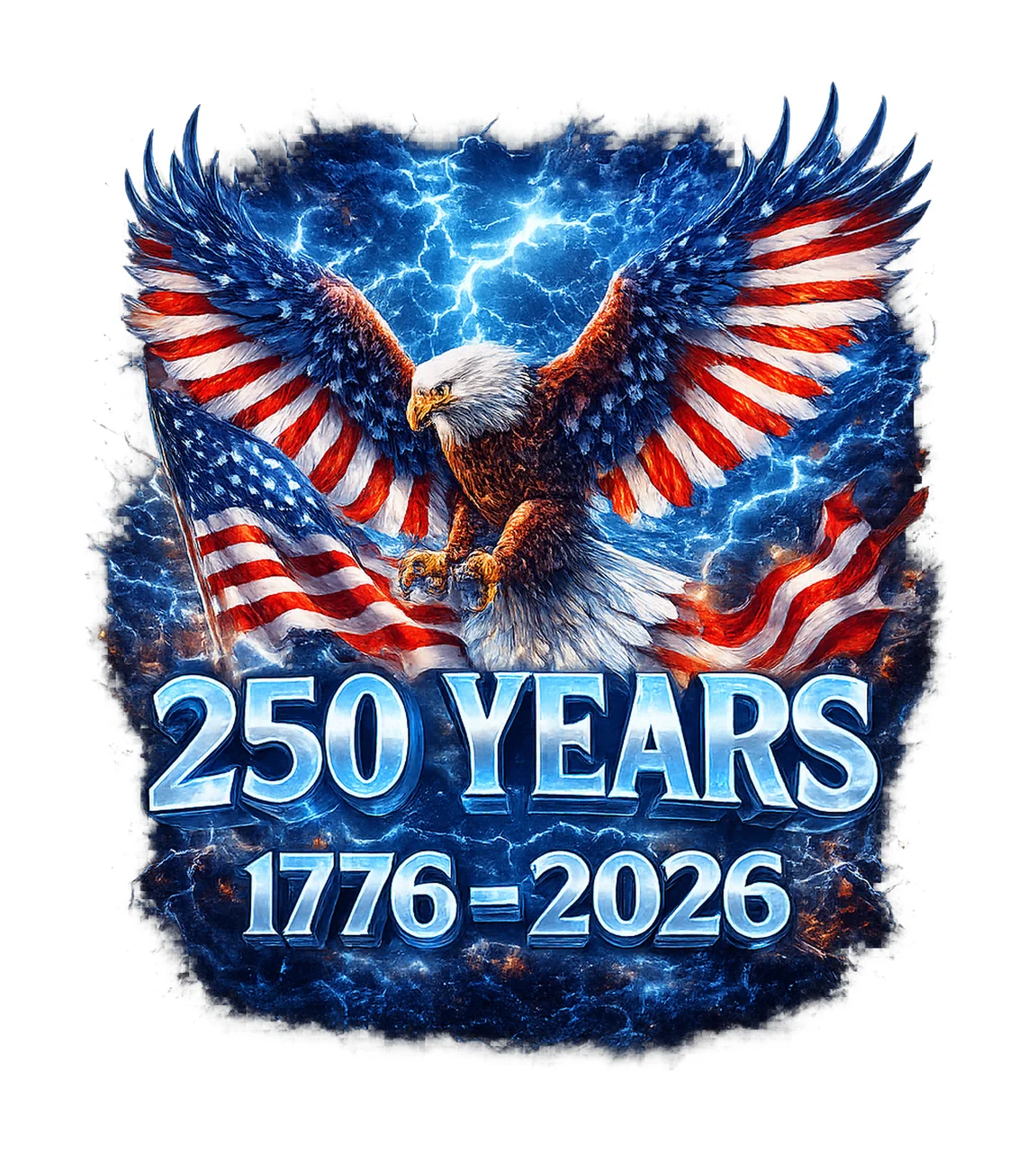 American Eagle Flag 250th Anniversary USA Independence Day