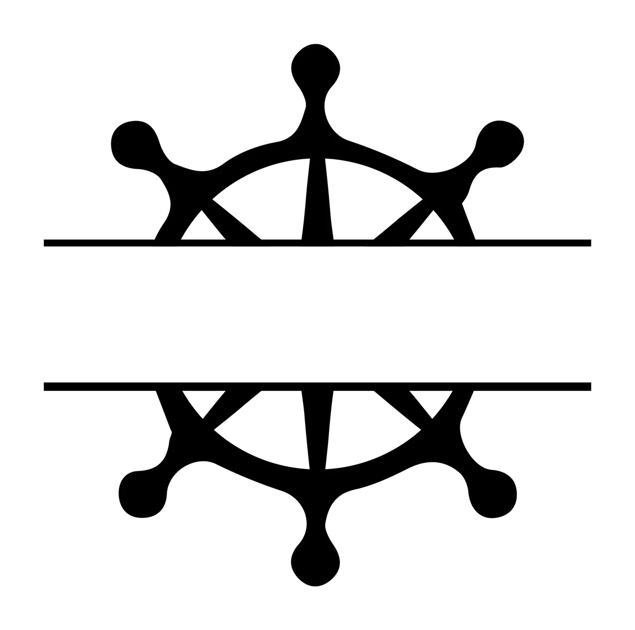Ships Wheel With White And Black In Split