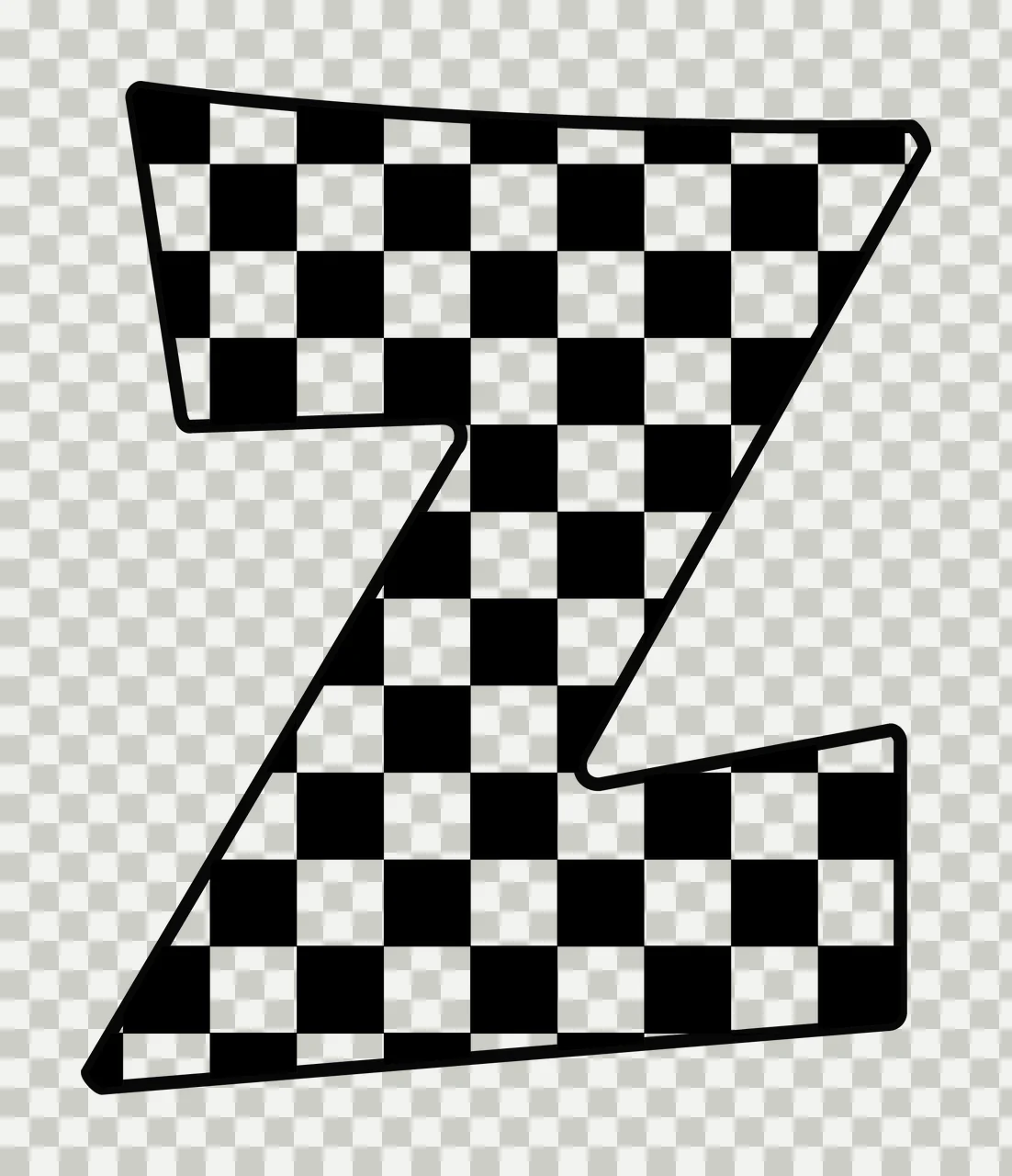 Can Glass Wrap Z Letter Checkerboard Monochrome Graphic transparency and detail preview thumbnail