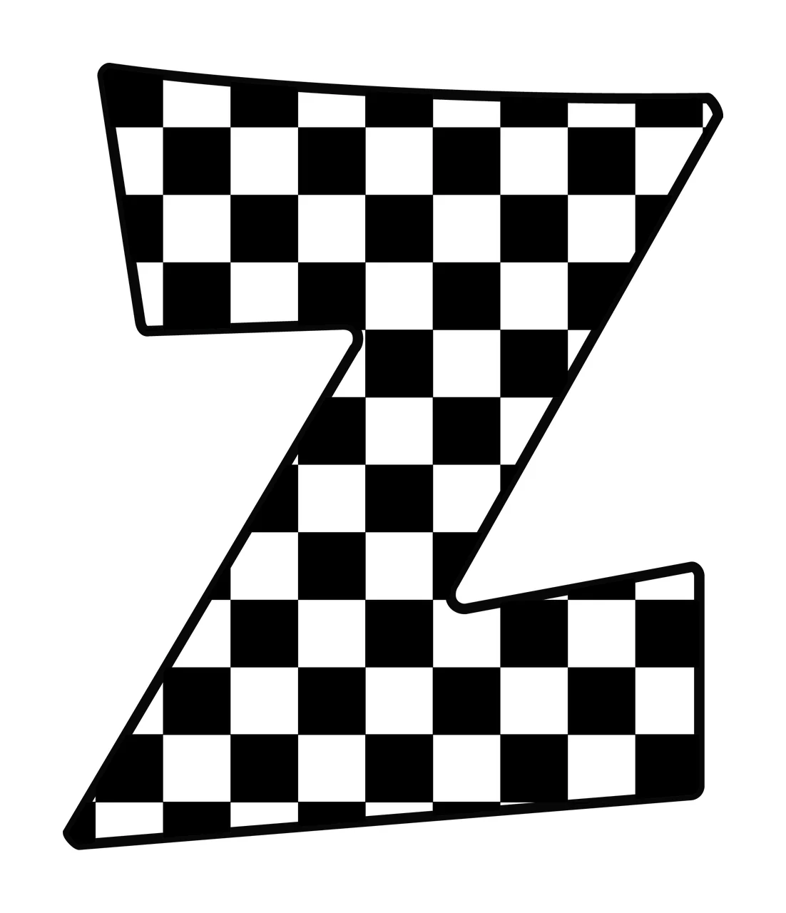 Can Glass Wrap Z Letter Checkerboard Monochrome Graphic