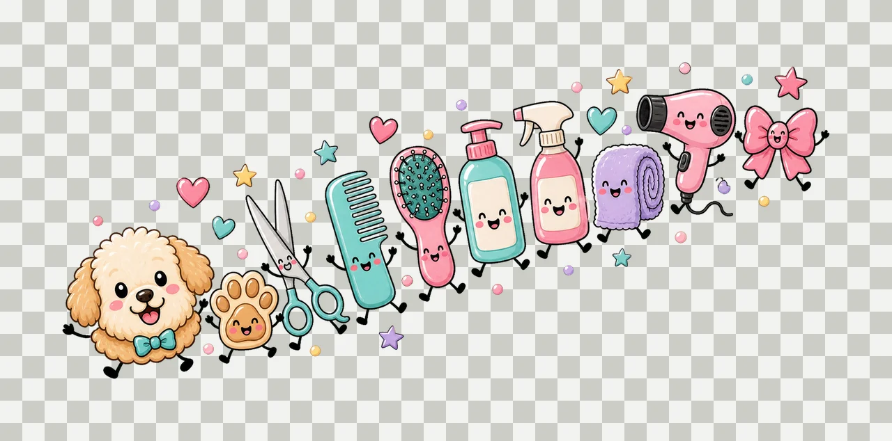 Dog Groomer Pet Groomer Design Doodle Style Dog Variation C transparency and detail preview thumbnail