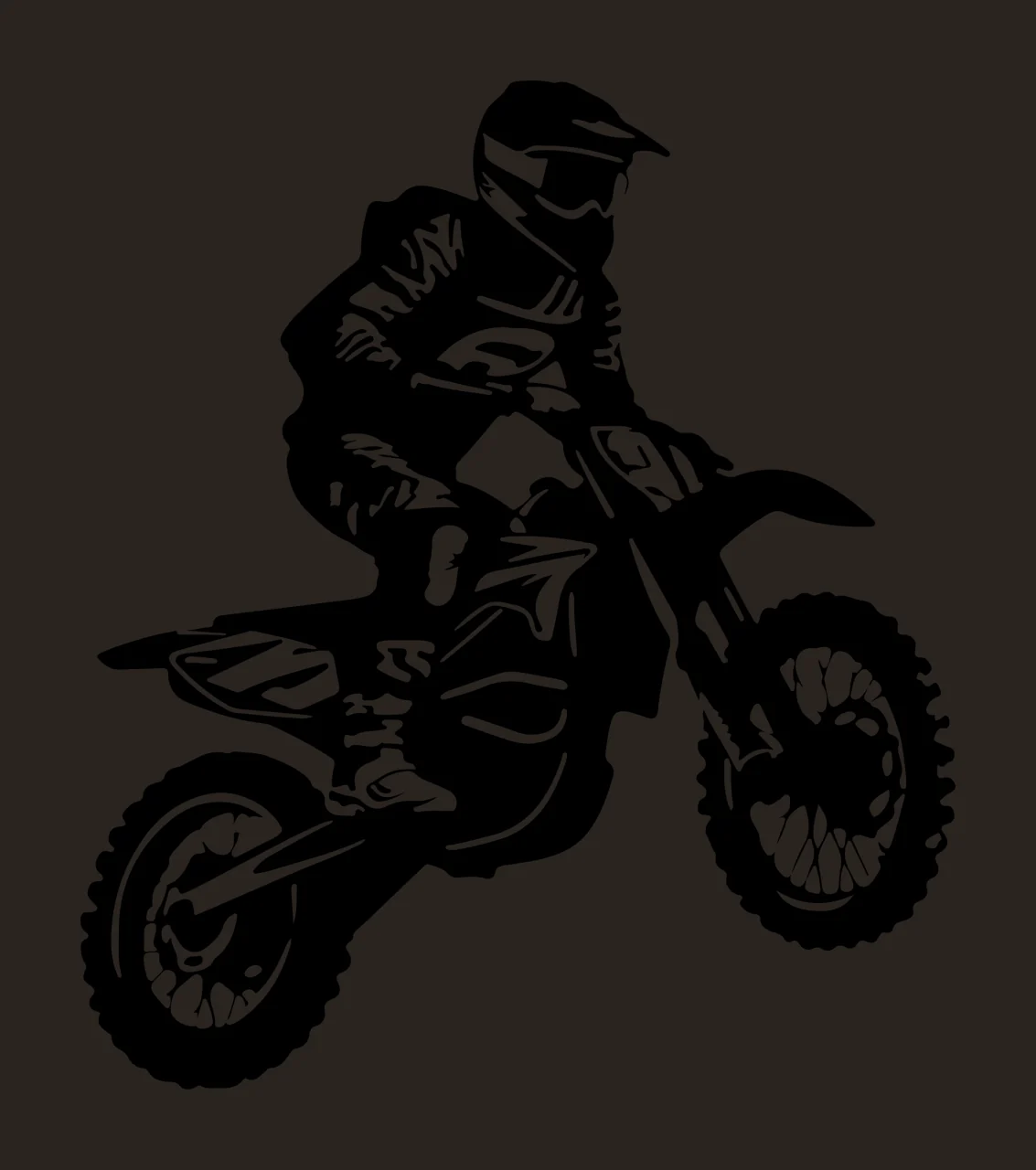 Motocross Rider Jumping Black Silhouette motorcycle helmet contrast preview thumbnail