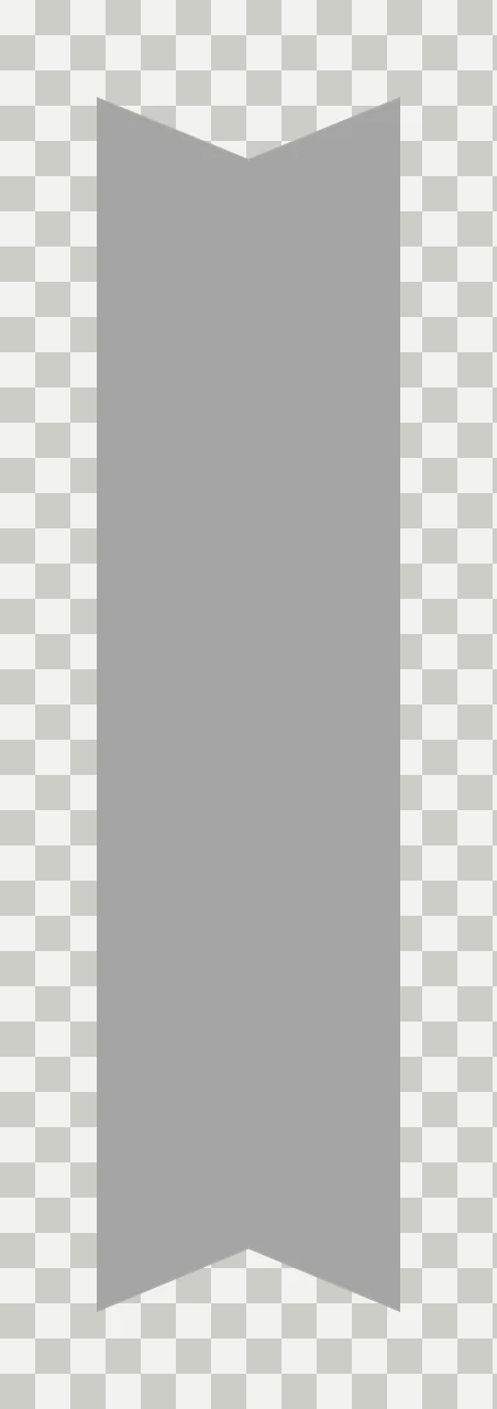 Simple Vertical Black Ribbon Element With Inward V banner flat transparency and detail preview thumbnail