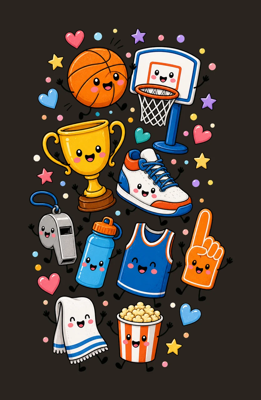 Basketball Cute Basketball Sports Sublimation Variation A contrast preview thumbnail