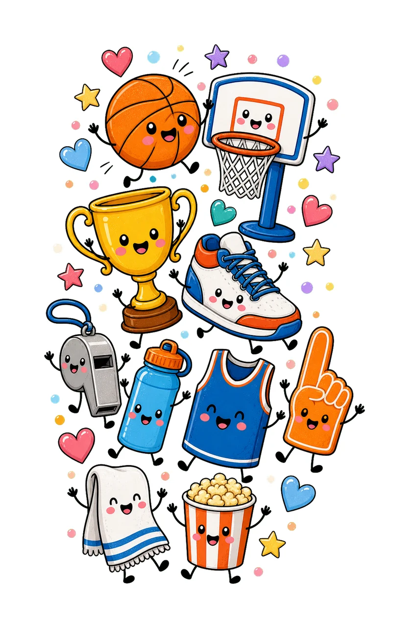 Basketball Cute Basketball Sports Sublimation Variation A