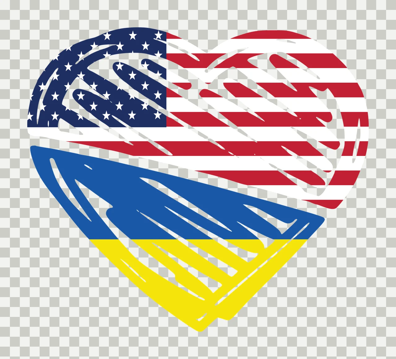 Heart Shape With Stars And Stripes patterned black plain pattern transparency and detail preview thumbnail