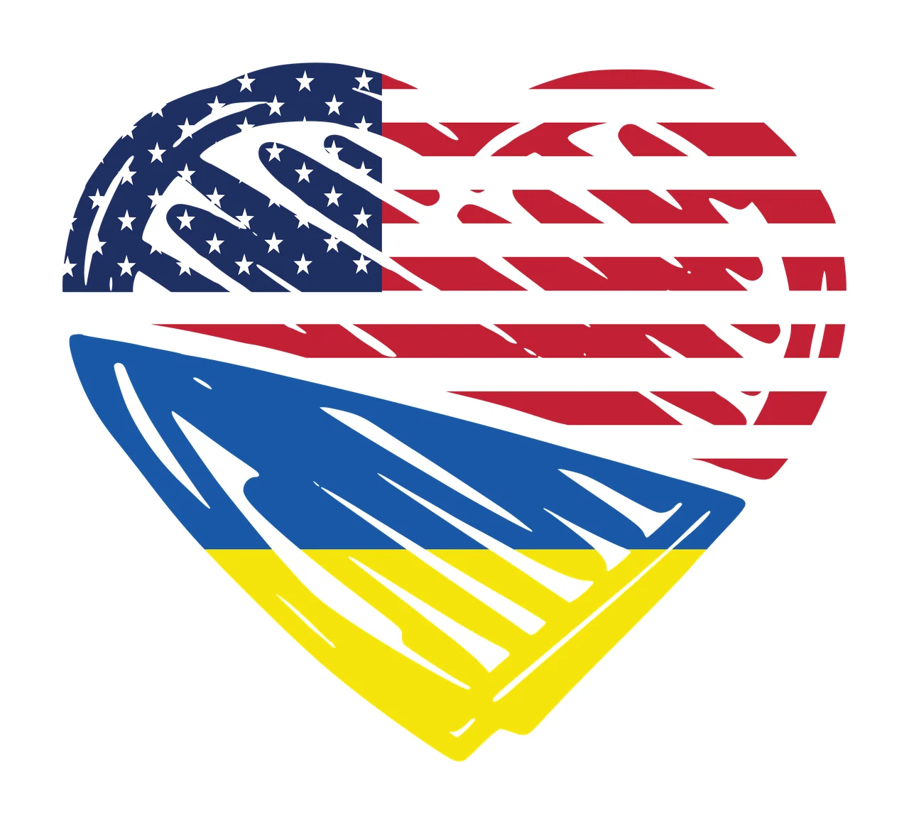 Heart Shape With Stars And Stripes patterned black plain pattern
