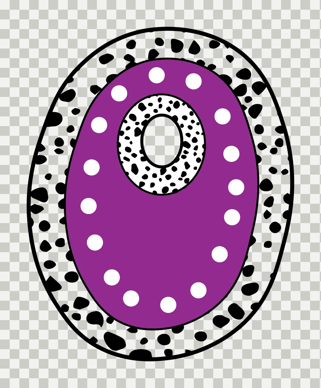 Dalmatian Dots Font Race Doodle Character 15 racing checkered flag transparency and detail preview thumbnail