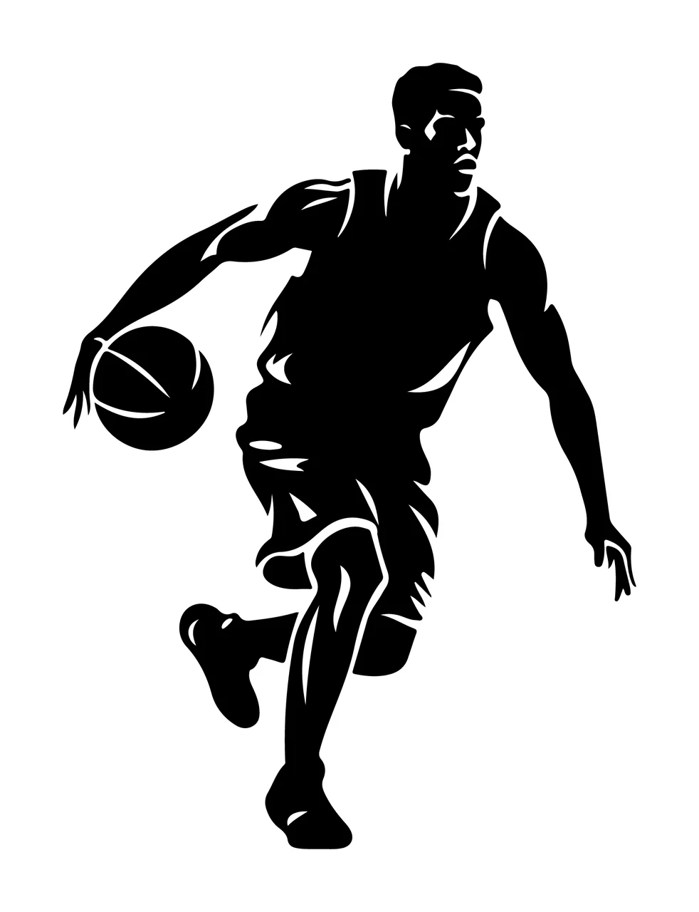 Player Basketball Dribbling In Silhouette Motion jersey shorts