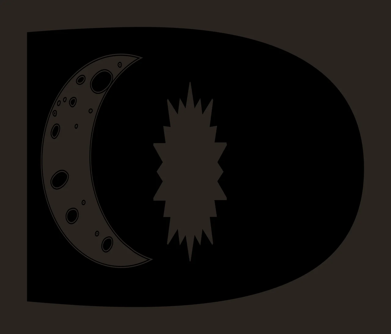D Letter With Moon Star contrast preview thumbnail