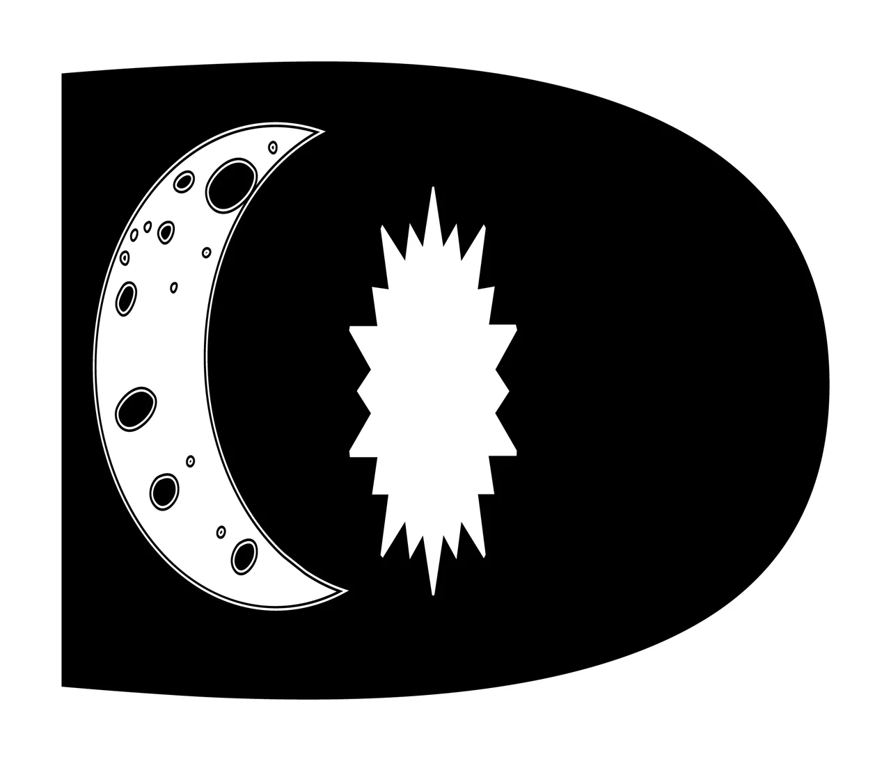 D Letter With Moon Star