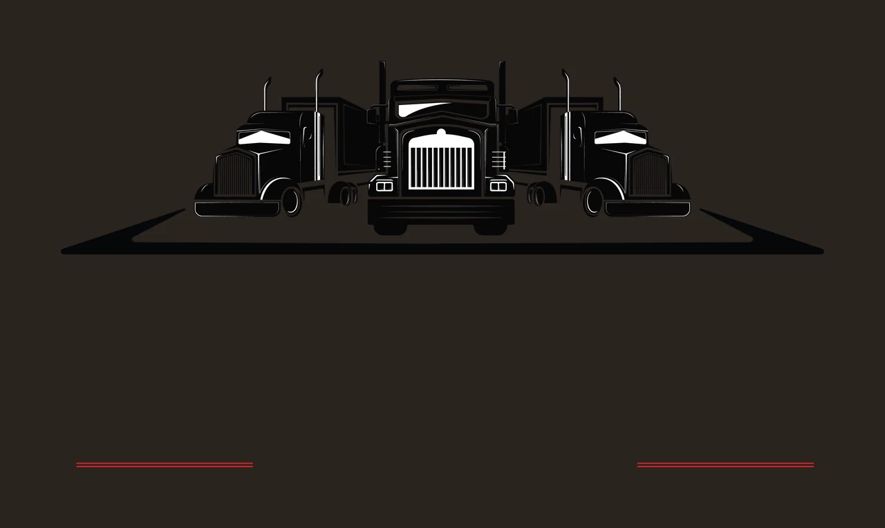 Three Black Truck Silhouettes Aligned Horizontally trucks lines contrast preview thumbnail