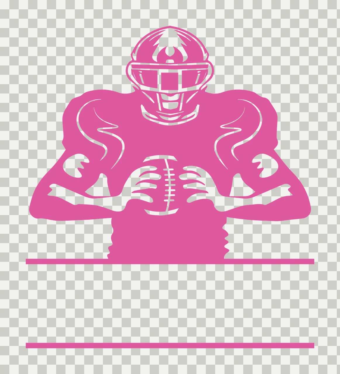 Football Black Player Holding Ball helmet lines silhouette transparency and detail preview thumbnail
