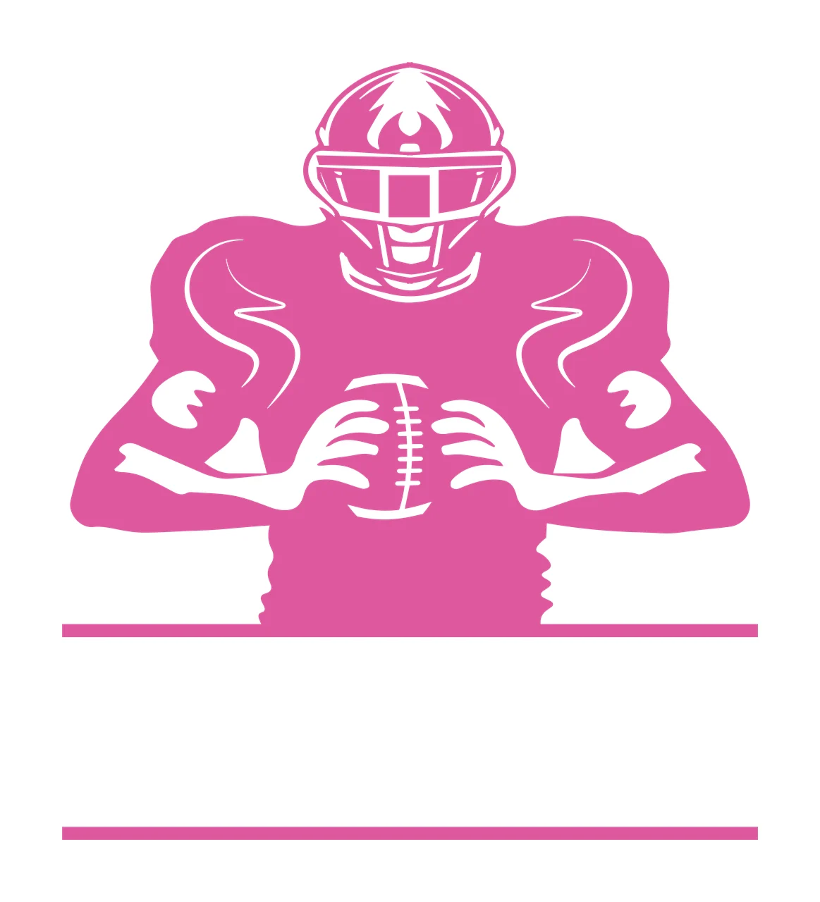 Football Black Player Holding Ball helmet lines silhouette