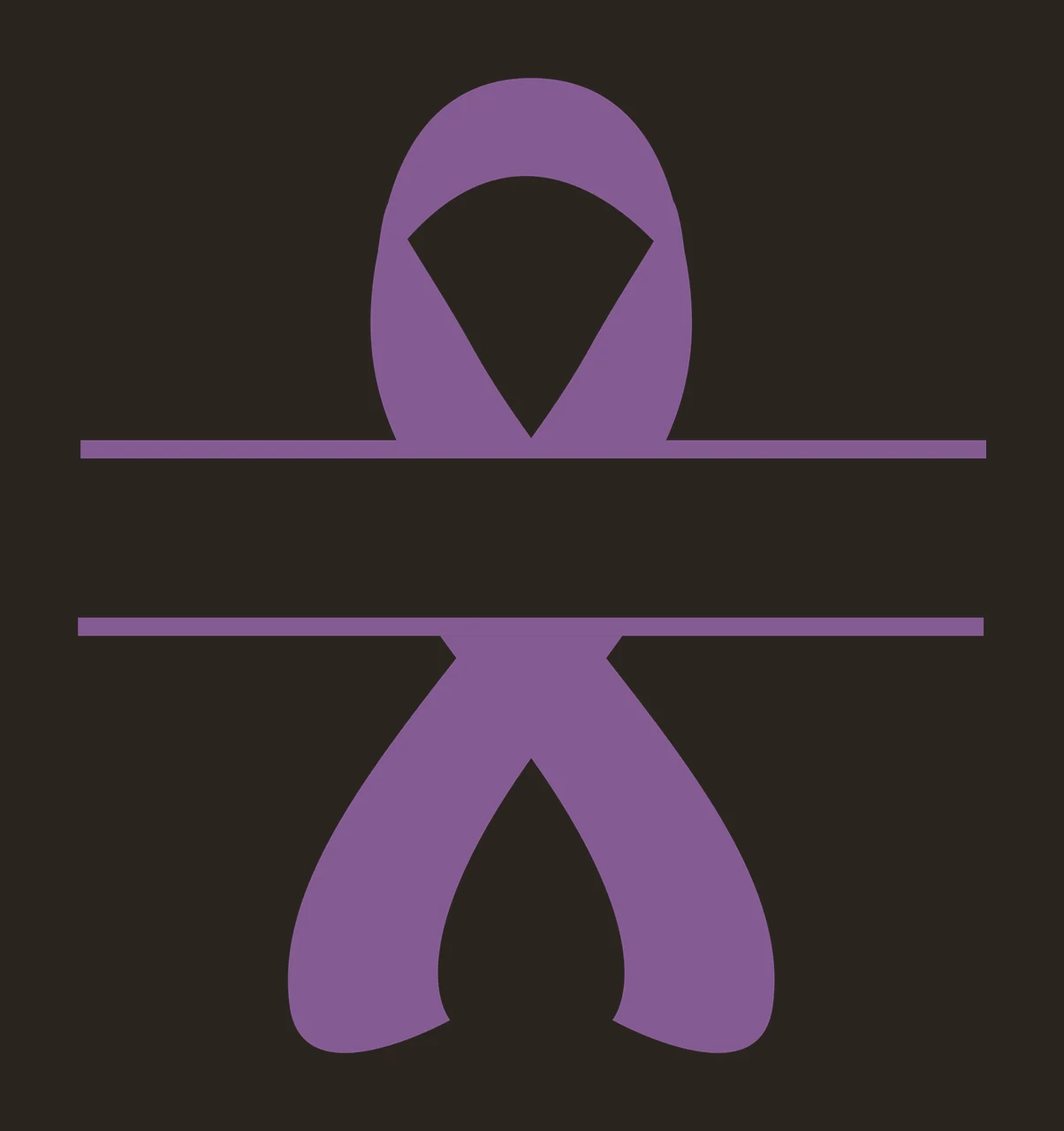 Awareness Ribbon Graphic Featuring A Wide Centered Horizontal Divided contrast preview thumbnail