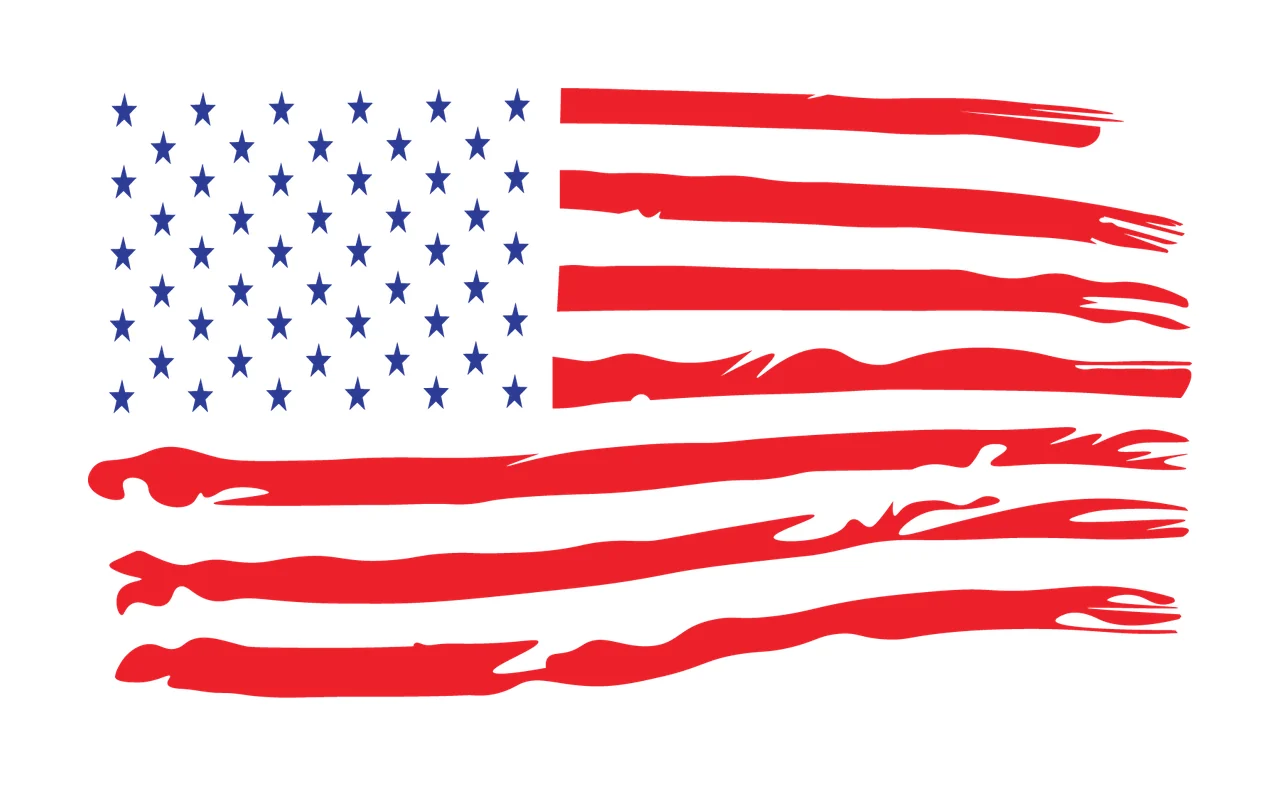 Can Glass Wrap Distressed Red American Flag Stripes