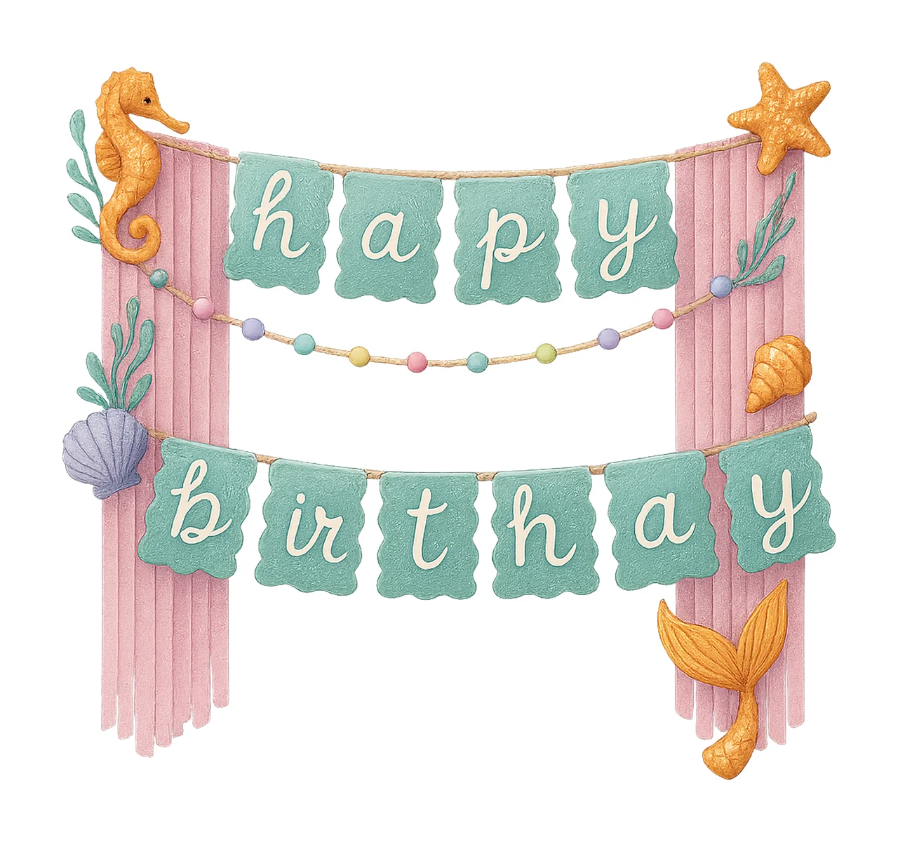 Luxurious Mermaid Birthday Banner Party Decorations Mermaid