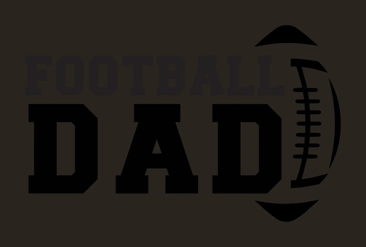 Football Dad Bold Text Graphic With Vertical Oval black white contrast preview thumbnail
