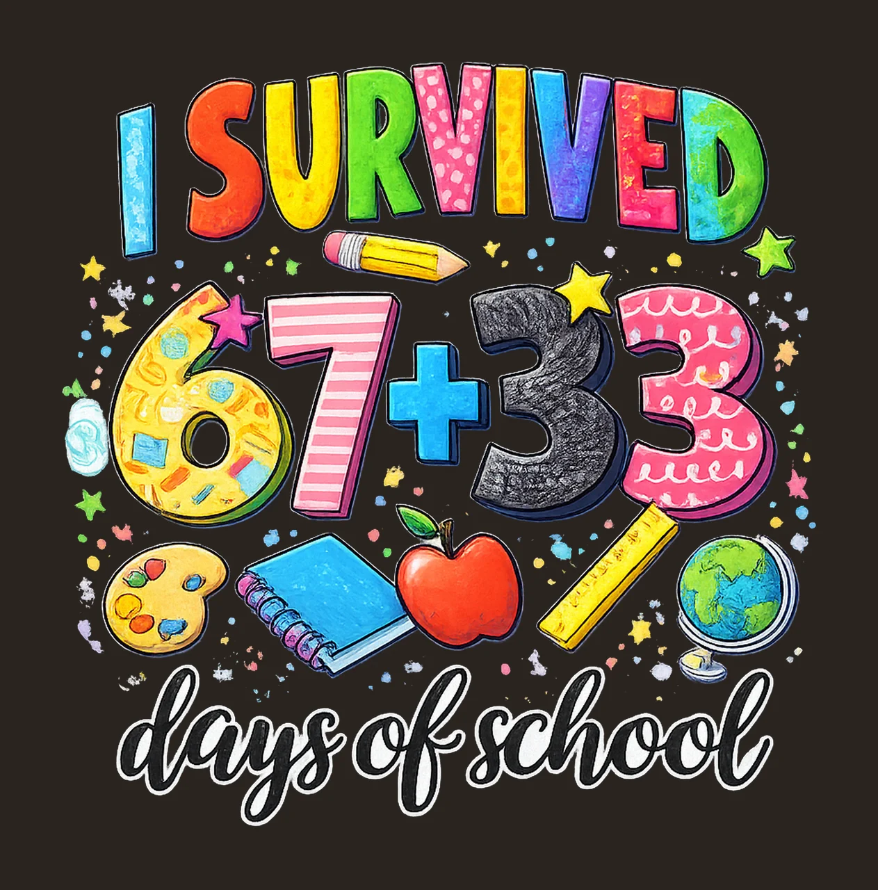 Survived 100 Days Of School Survived 67 Days Of Variation B contrast preview thumbnail