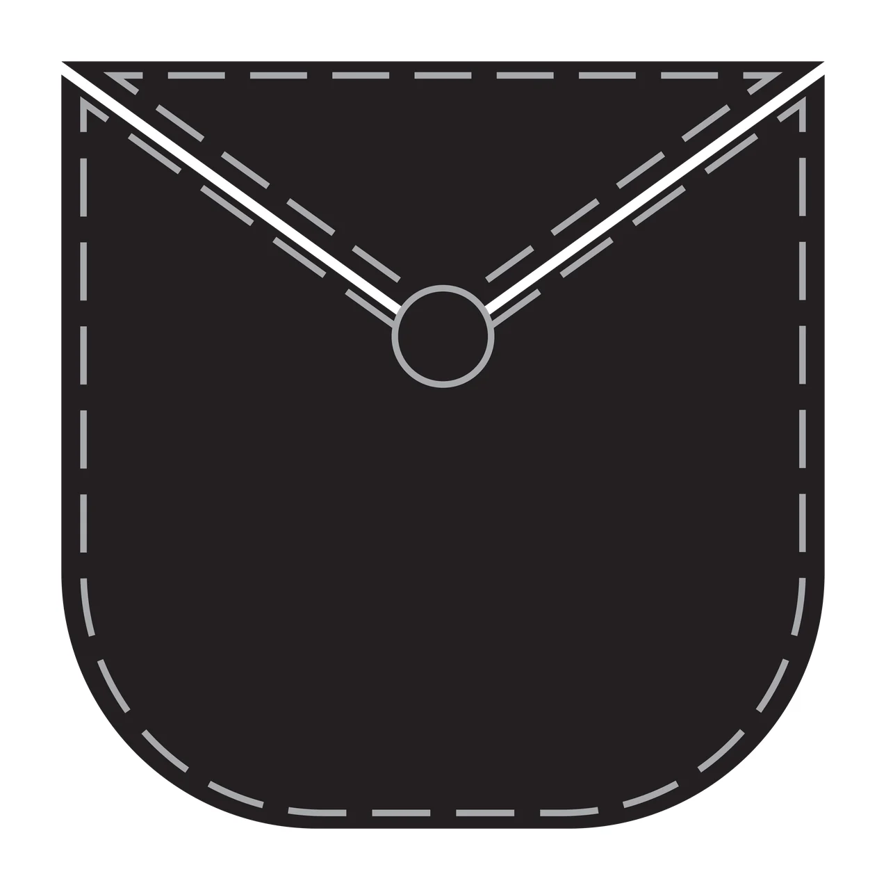 Black Silhouette Of A Fabric Pocket Shape minimalist white