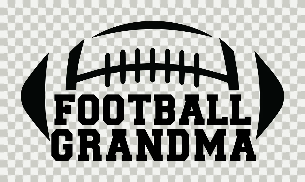 Football Grandma Text In Black Font With Shape white typography transparency and detail preview thumbnail