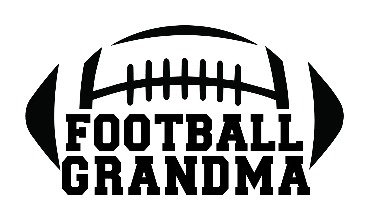 Football Grandma Text In Black Font With Shape white typography