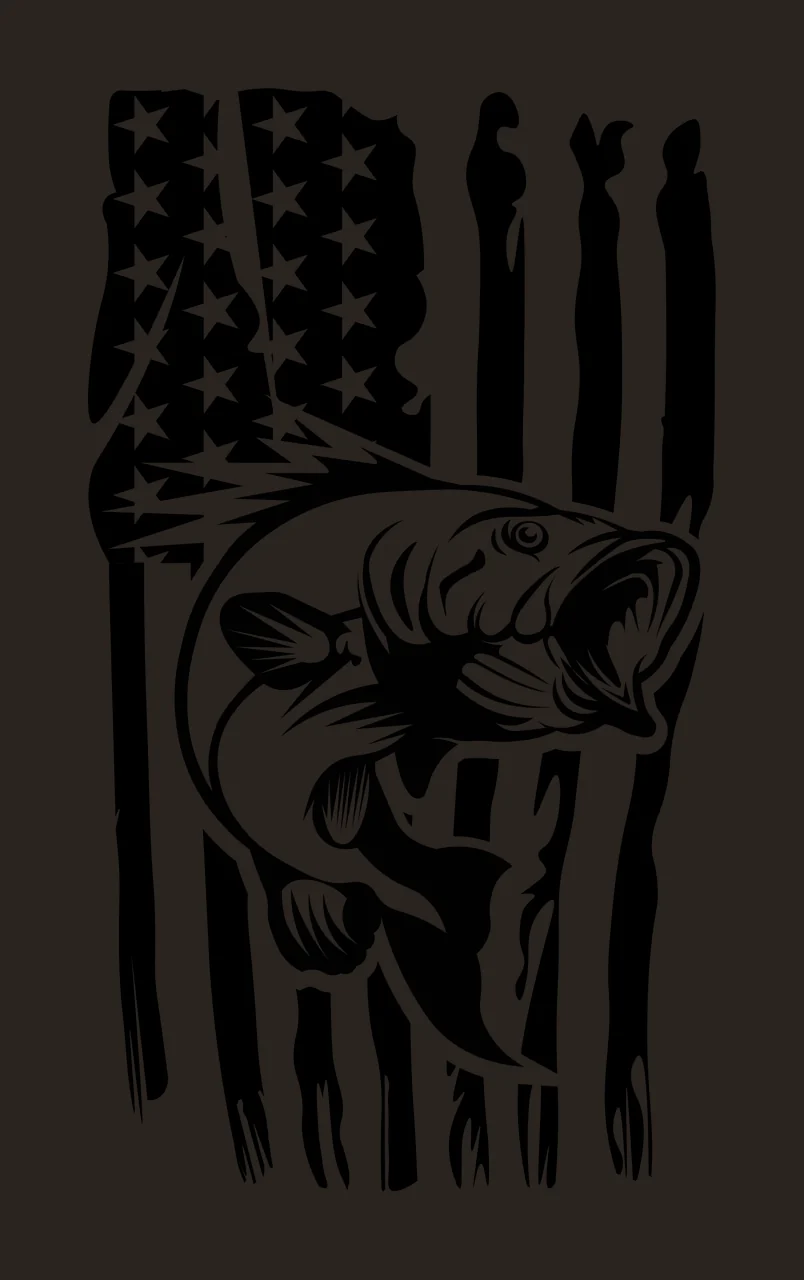 Fish Jumping In Vertical Flag leaping stars stripes black white contrast preview thumbnail
