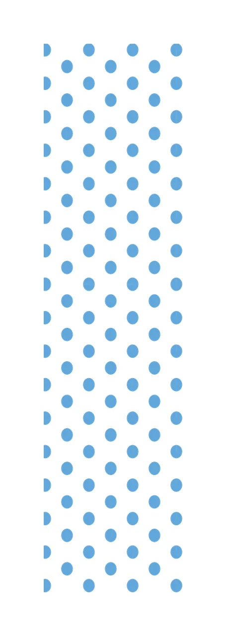 Polka dot pattern Illustration with light blue dots, white background, circles and grid alignment