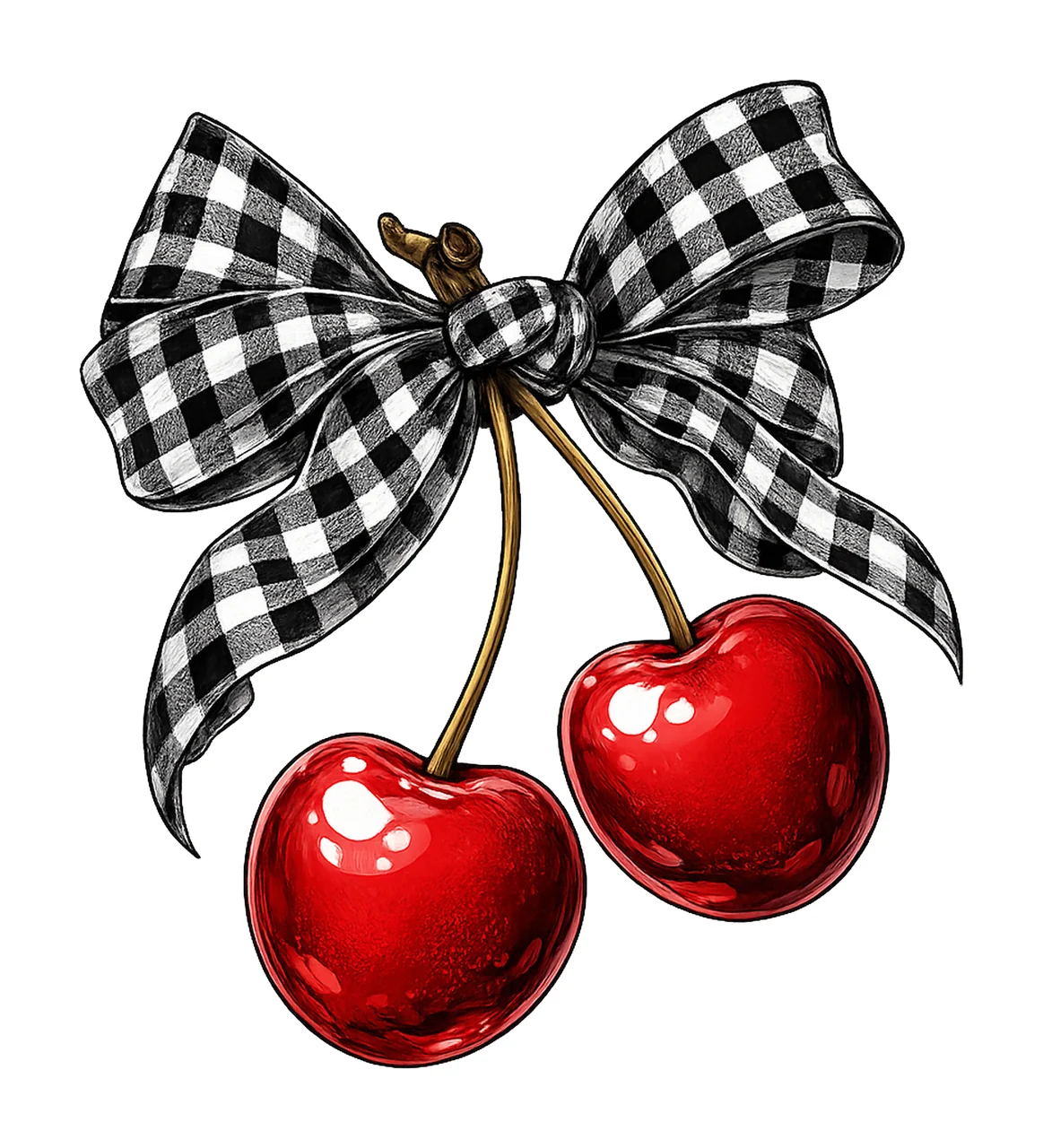 Coquette cherries cherry bow preppy retro summer design soft