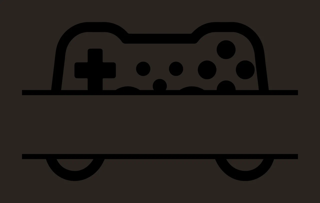 Gamepad Controller Icon With Horizontal Dividers And Circular dividing contrast preview thumbnail