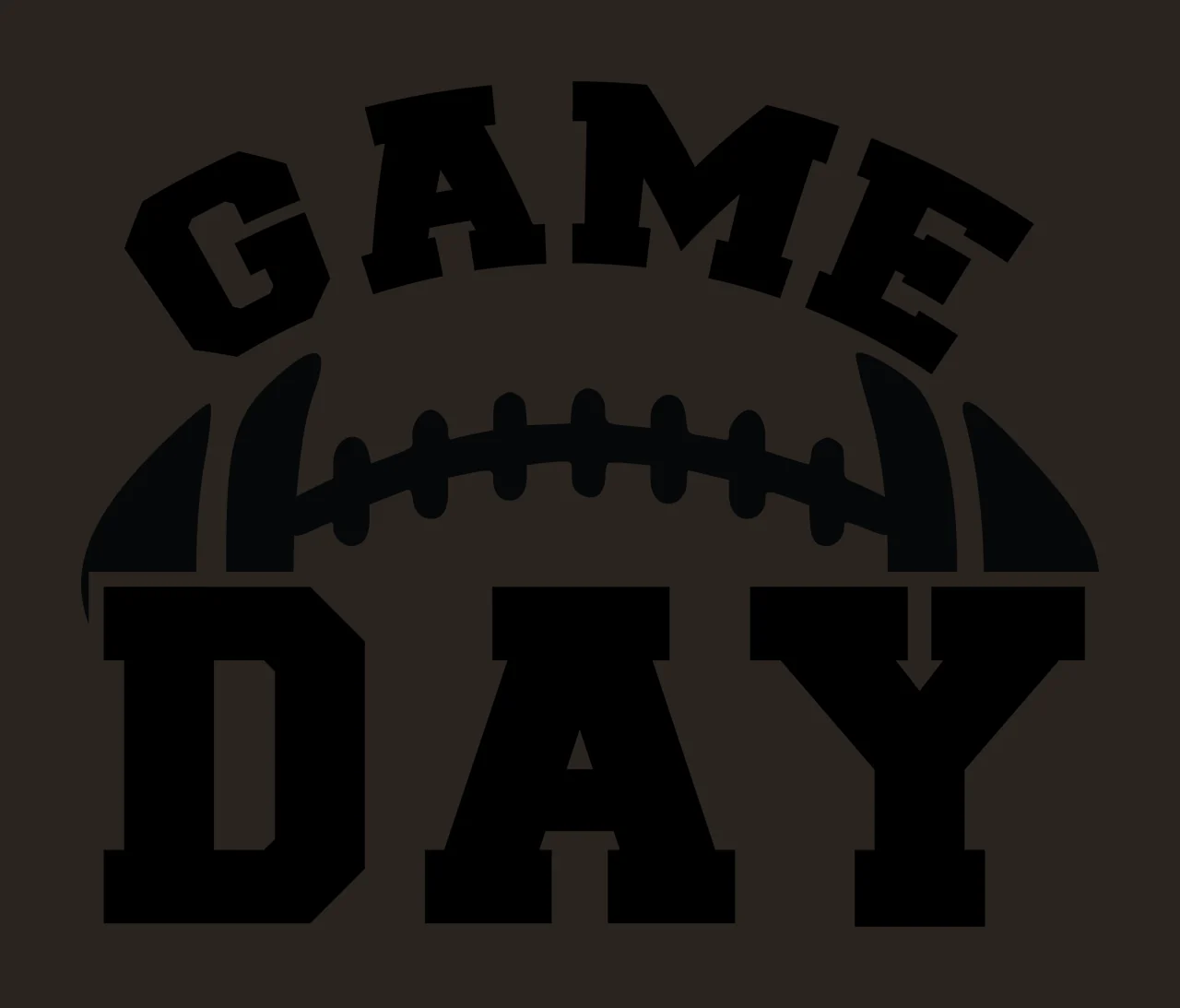 Football Game Day Black Text With A Graphic typographic icon contrast preview thumbnail