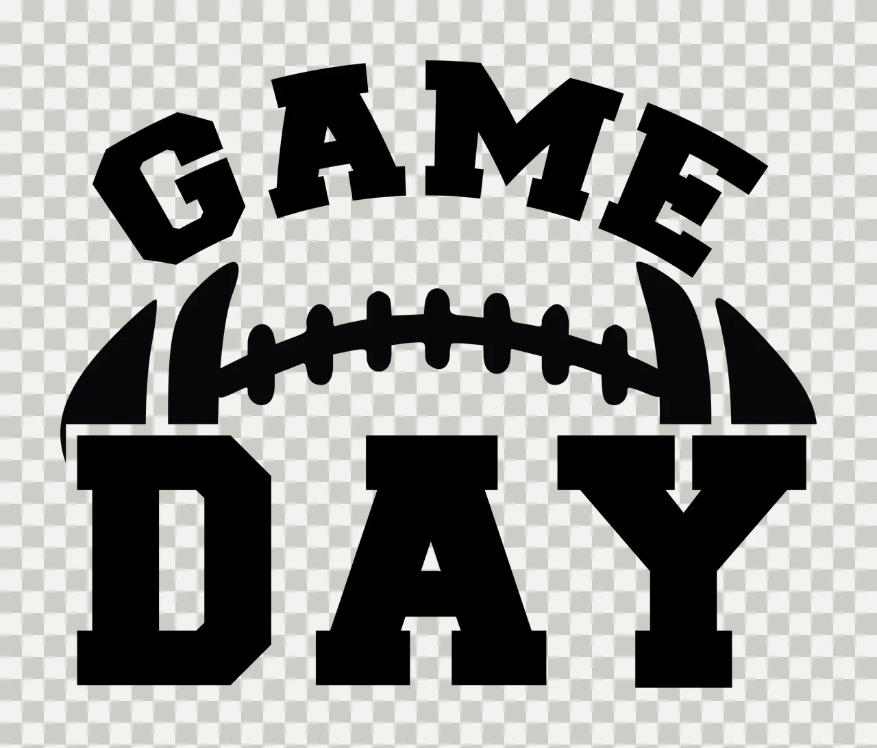 Football Game Day Black Text With A Graphic typographic icon transparency and detail preview thumbnail
