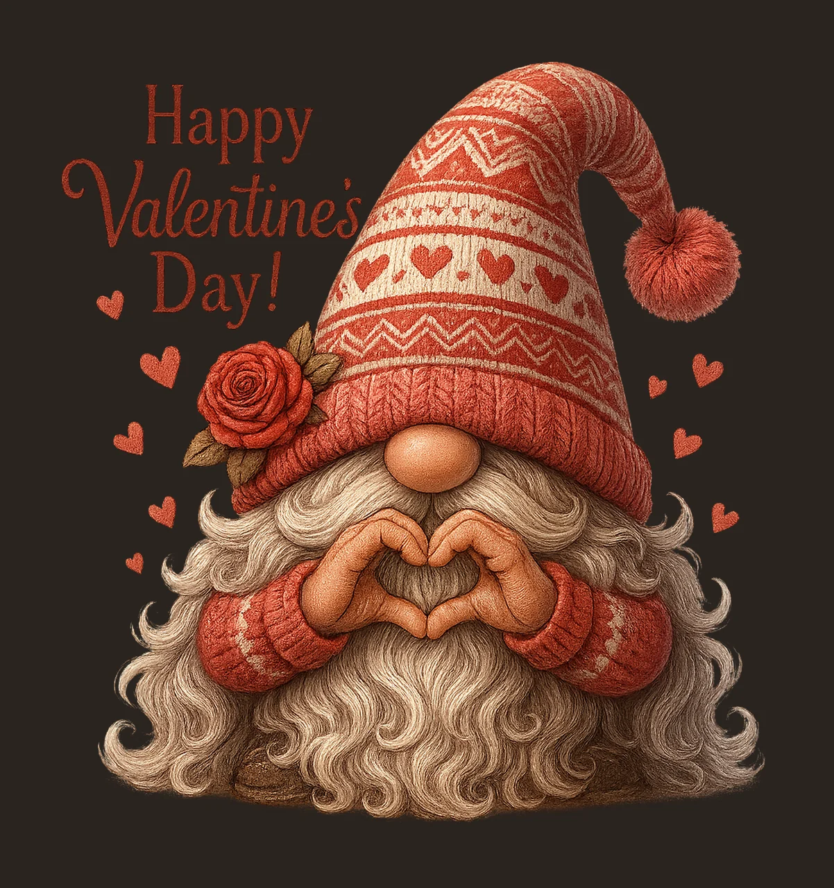 Valentines gnome Artwork romantic love theme cute gnome contrast preview thumbnail