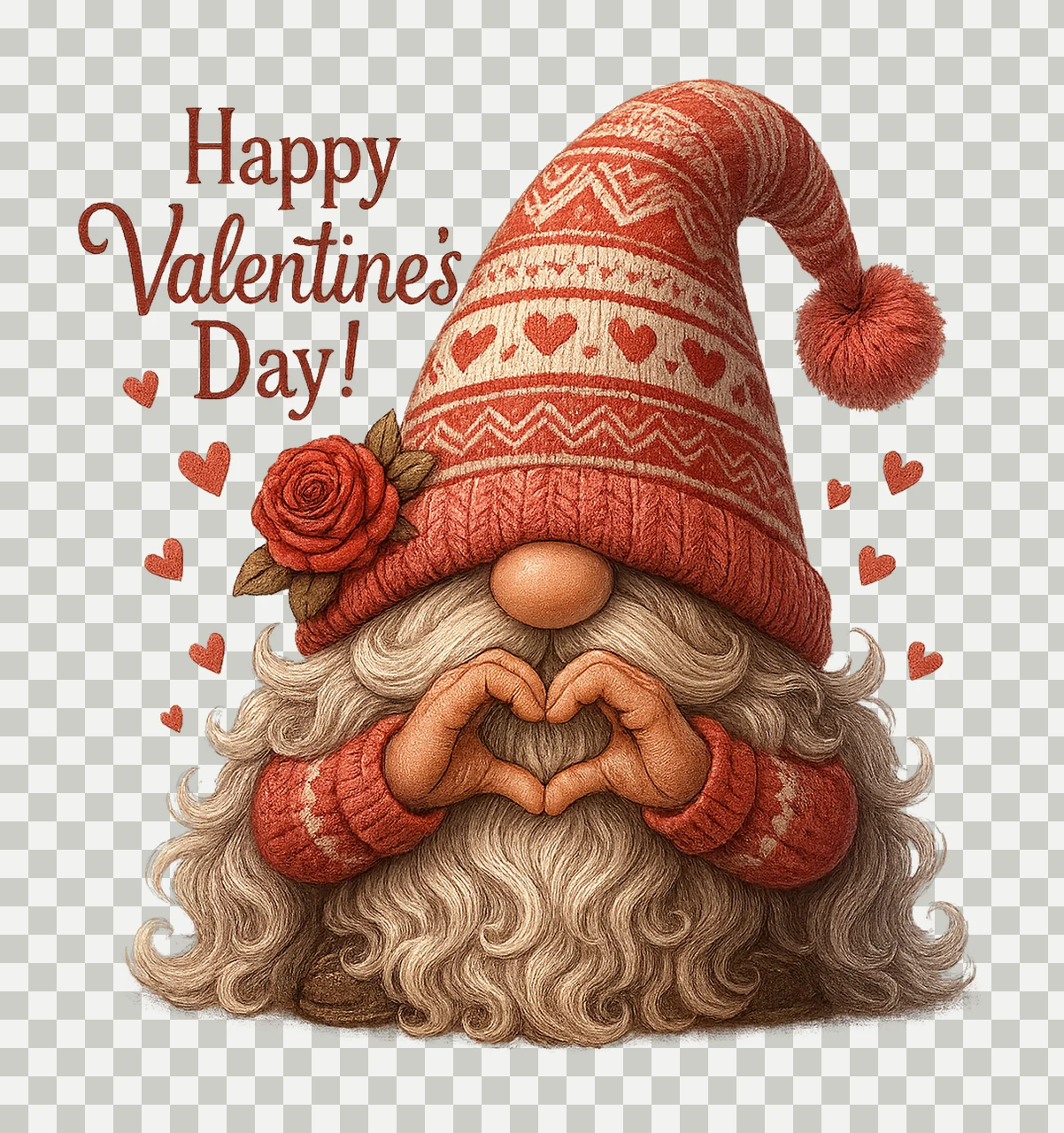 Valentines gnome Artwork romantic love theme cute gnome transparency and detail preview thumbnail